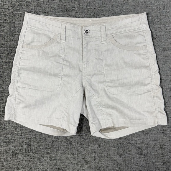 KUHL 31x6 Cabo Shorts Women's Size 6 Gray Tan Draw String Waist Style 6273‎ - Picture 1 of 8